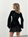 Коротка оксамитова сукня з корсетом чорного кольору 30001