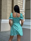 Короткое платье с разрезом зеленого цвета 32094