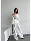 Костюм топ + штани бiлого кольору 27299