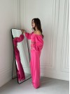 Костюм топ + штани малинового кольору 34220
