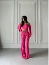 Костюм топ + штани малинового кольору 34220