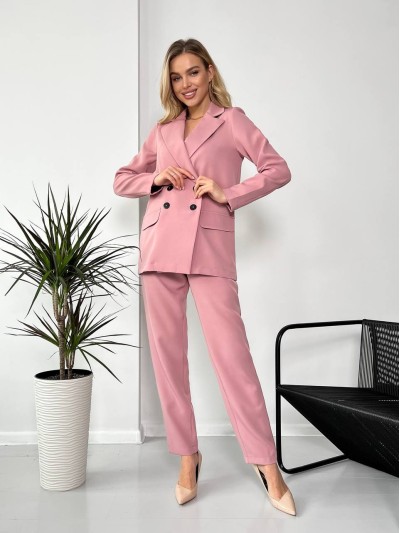 Костюм-трійка кольору запорошена троянда 24433