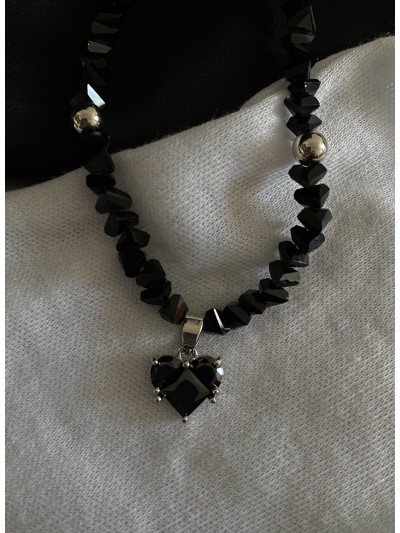 Намисто із серцем чорного кольору 31906