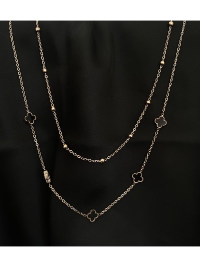 Підвіска маленькі конюшини з ланцюжком золотого кольору 32765