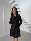Легка шовкова сукня міні чорного кольору 30413