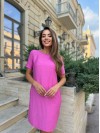 Легка сукня міні рожевого кольору 34050