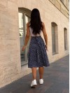 Легка спідниця міді на запах синього кольору 32625