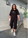 Легкий повсякденний костюм чорного кольору 33178
