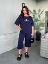 Легкий повсякденний костюм синього кольору 33181