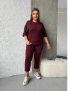 Легкий спортивний костюм бордового кольору 30947
