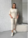 Легкий спортивний костюм молочного кольору 30944
