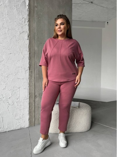 Легкий спортивний костюм пудрового кольору 30945