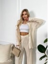 Легкий жіночiй класичний костюм бежевого кольору 30846