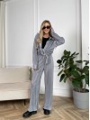 Легкий женский классический костюм серого цвета 30848