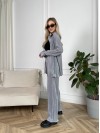 Легкий женский классический костюм серого цвета 30848