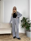 Легкий женский классический костюм серого цвета 30848