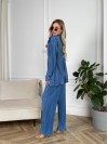 Легкий женский классический костюм синего цвета 30847