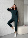 Легкий спортивний костюм для жінок смарагдового кольору 30831