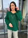 Легкий жіночий светр із вирізом зеленого кольору 31728