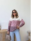Легкий женский свитер пудрового цвета 34006
