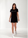 Легкое платье-футболка с надписью черного цвета 33302