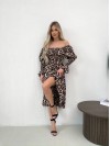 Легкое платье миди леопард коричневого цвета 32150