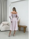 Легка сукня міді у дрiбну квітку молочного кольору 32146