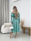 Легка сукня міді у дрiбну квітку зеленого кольору 32145