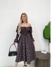 Легка сукня міді у квiтку чорного кольору 32148
