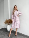 Легка сукня міді у квітку рожевого кольору 31009