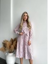 Легка сукня міді у квітку рожевого кольору 31009