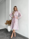Легка сукня міді у квітку рожевого кольору 31009