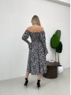 Легкое платье миди зебра черного цвета 32149