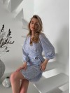 Легка сукня міні на запах блакитного кольору 32904