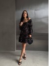 Легка сукня міні з рукавом чорного кольору 32953