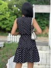 Легкое платье мини в горох черного цвета 32400