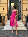 Легка сукня на бретельках малинового кольору 32594