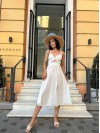 Легка сукня на бретельках молочного кольору 32592