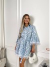 Легкое платье с кружевом голубого цвета 32089