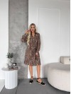 Легка сукня з поясом леопард кавового кольору 33389