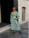 Легка сукня з розрізом зеленого кольору 31805