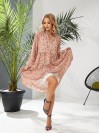 Легкое шифоновое платье бежевого цвета 28545