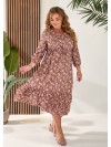 Літня сукня міді із завищеною талією кавового кольору 33341