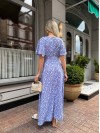 Літня сукня міді свiло-синього кольору 33379