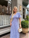 Літня сукня міді свiло-синього кольору 33379