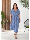 Літнє плаття міді вільного крою блакитного кольору 33284