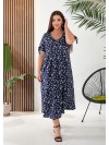 Літнє плаття міді вільного крою синього кольору 33283