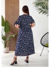 Літнє плаття міді вільного крою синього кольору 33283