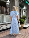 Літнє плаття міді у квітку блакитного кольору 33385