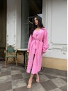 Літня сукня міні+накидка рожевого кольору 33428